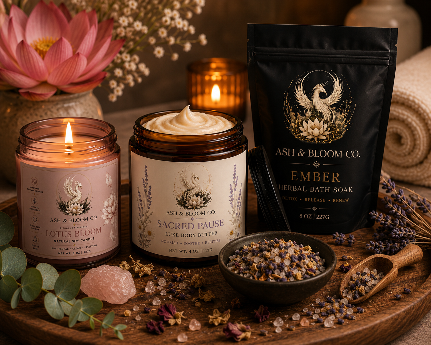 Ritual Set – Sacred Pause • Ember • Lotus Bloom