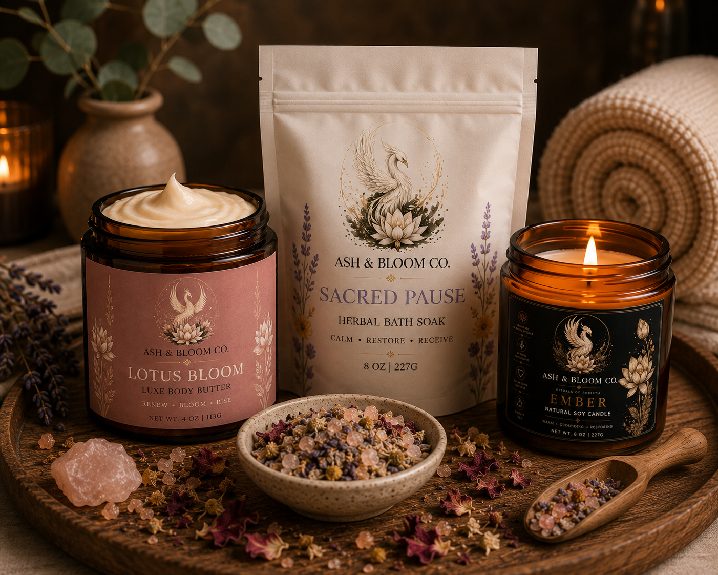 Ritual Set – Lotus Bloom • Sacred Pause • Ember