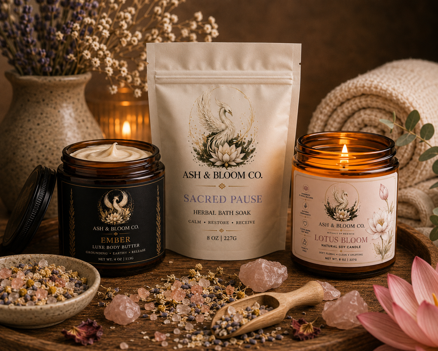 Ritual Set – Ember • Sacred Pause • Lotus Bloom