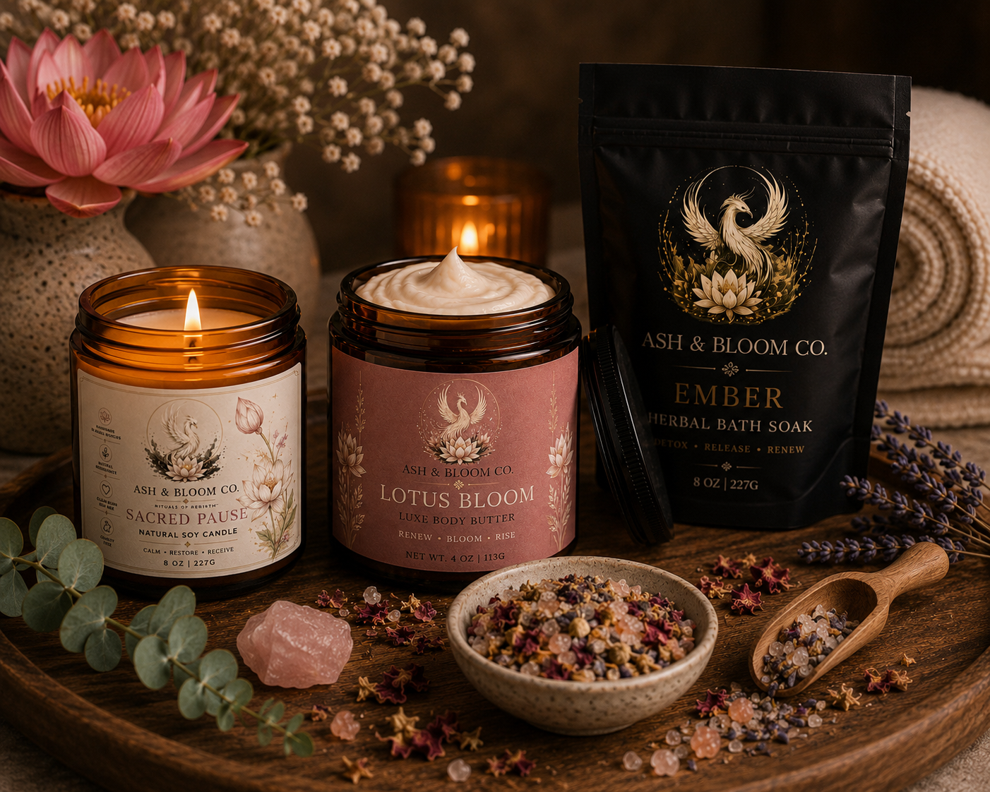 Ritual Set – Lotus Bloom • Ember • Sacred Pause